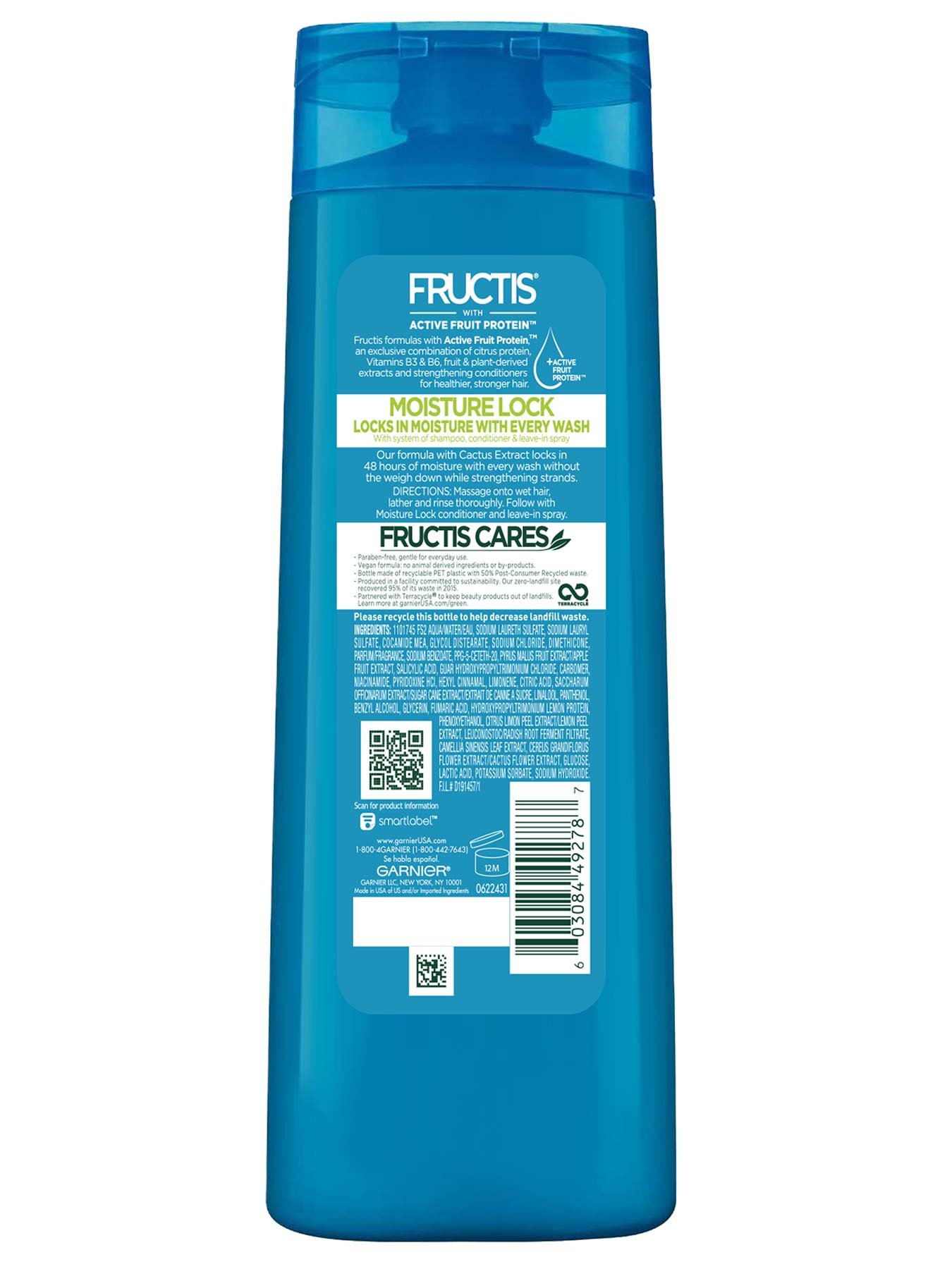 Back view of Moisture Lock Shampoo for Dry Hair.